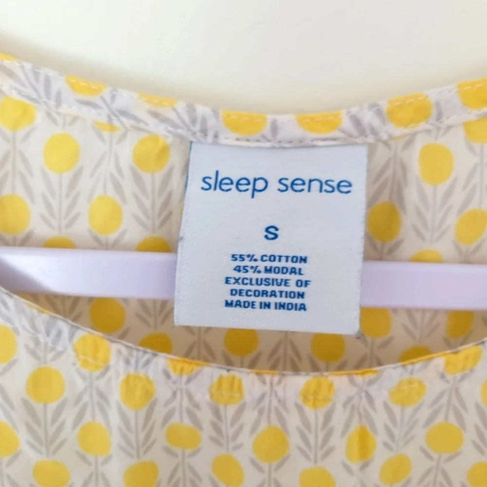 Sleep Sense Cotton Modal Blend Dots Yellow PJs Top S‎